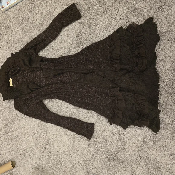 Pretty Angel Chocolate Ruffled Long Sleeve Dress - Picture 5 of 5